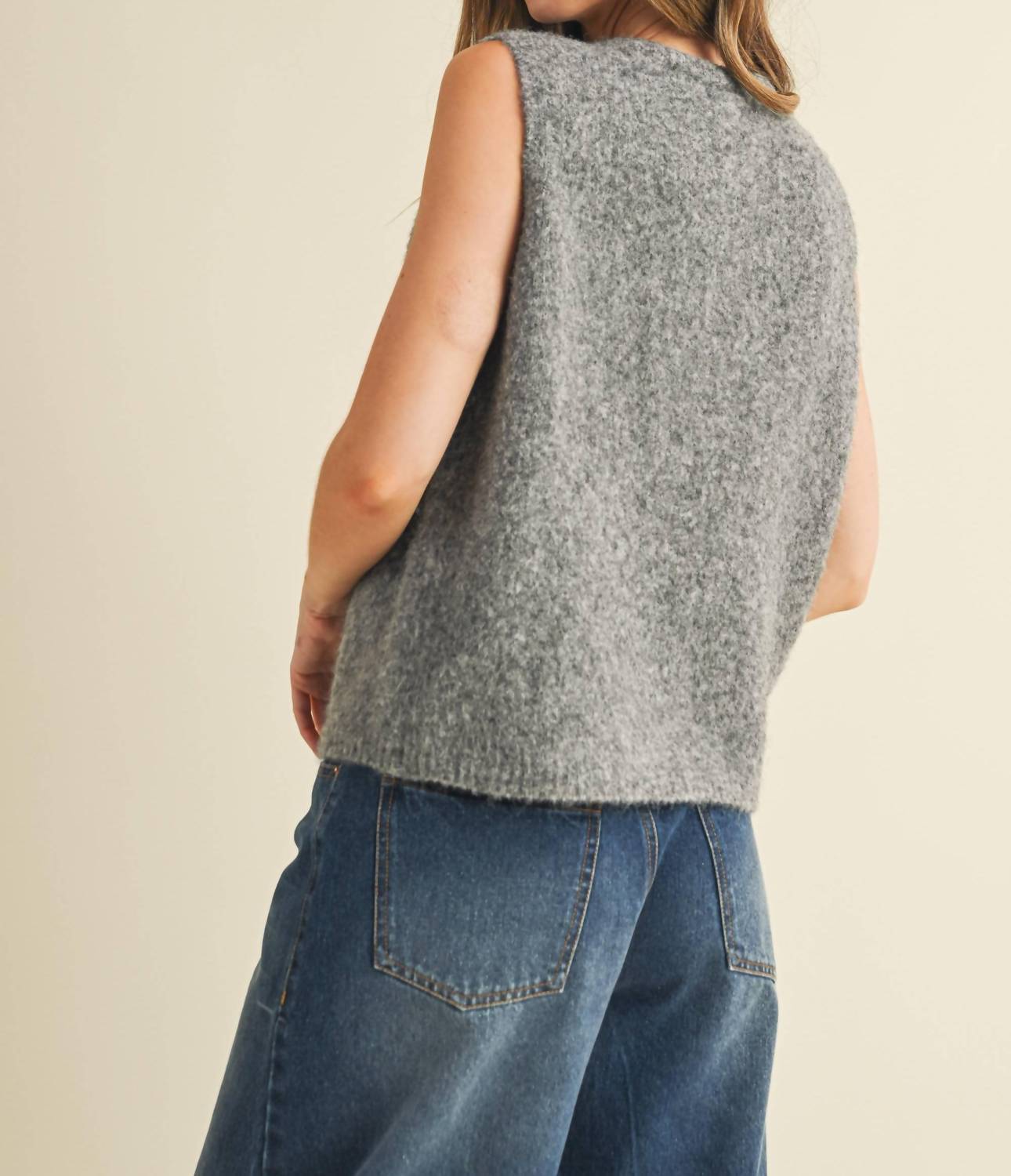 Klesis - Soft Button Detail Sweater Vest