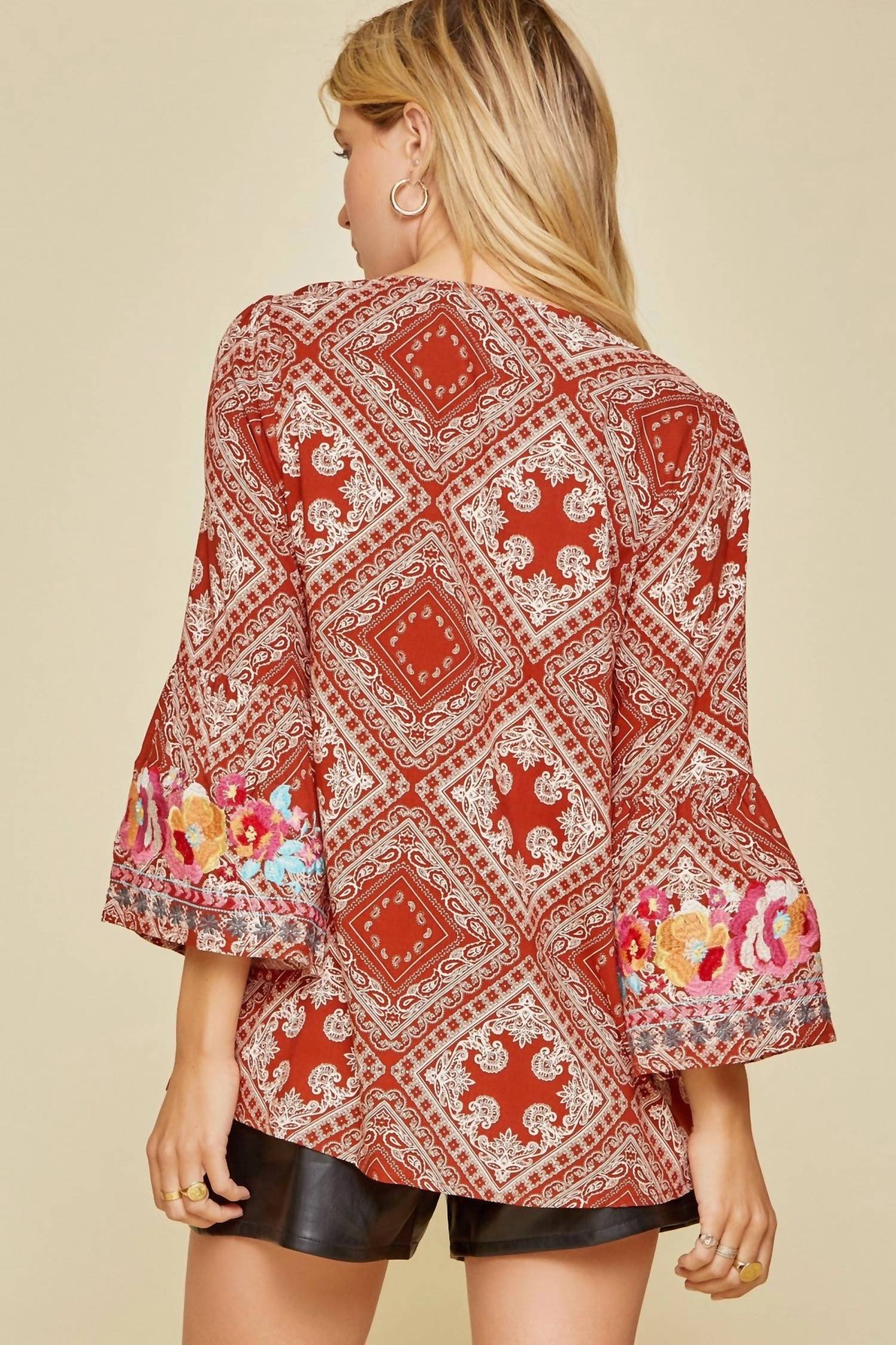 Andree By Unit - South Beach Embroidered Bandana Top