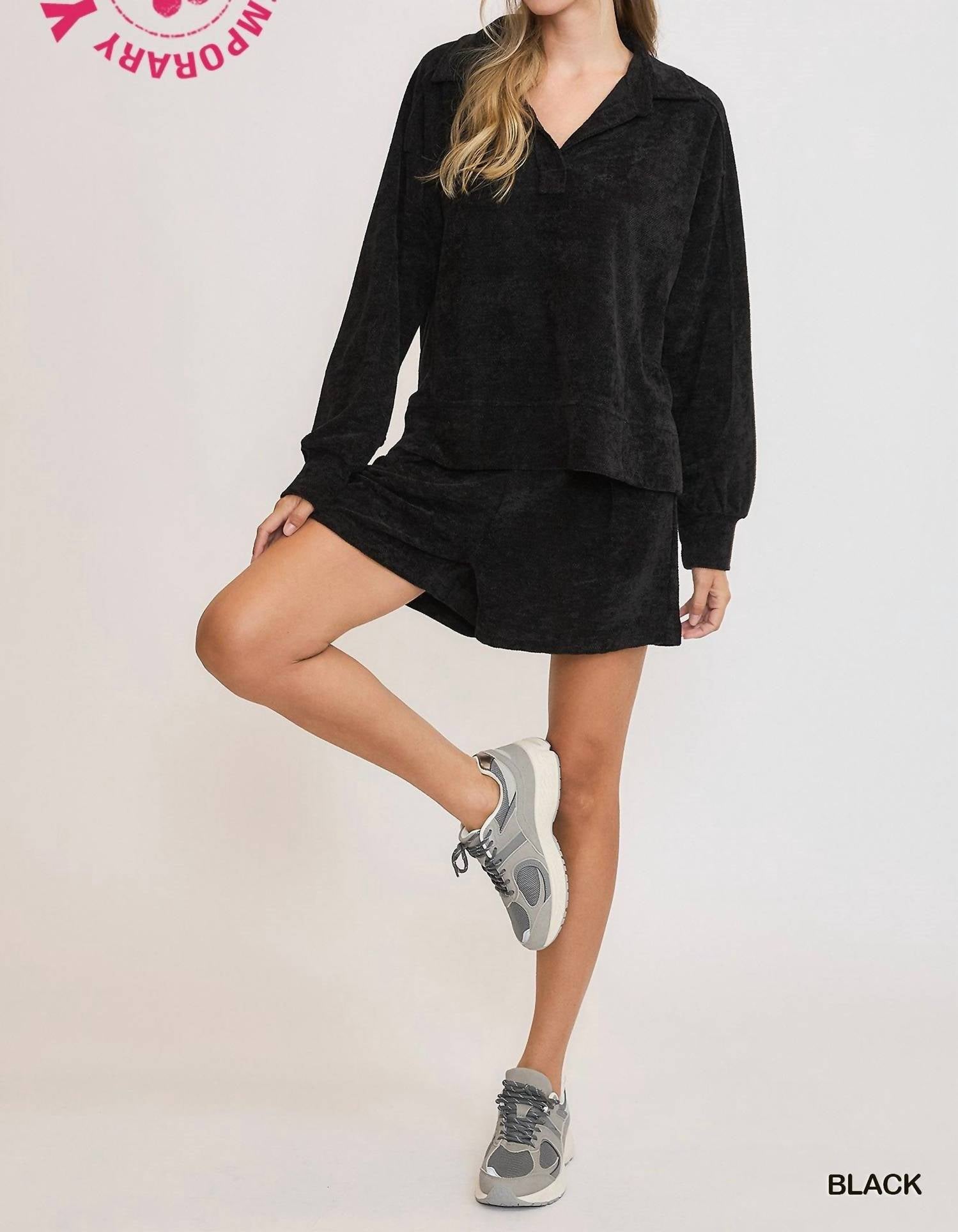 Umgee - Loose Fit Chenille Sweatshirt