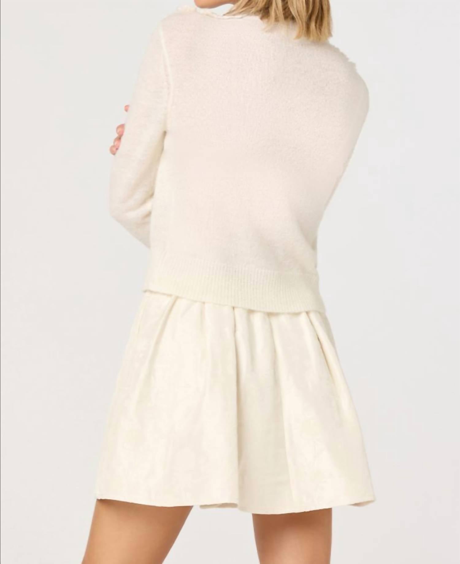 ASTR Meadow Cardigan Top in off white - women's sweater - alternate view