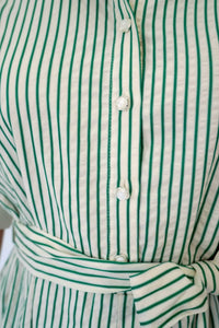 Jodifl - Striped Belted Button-front Romper