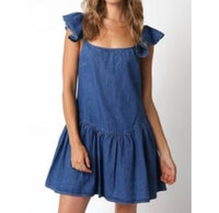 OLIVACEOUS Montana Denim Dress in blue - women's dress