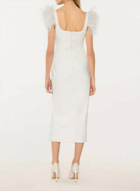 LIKELY Rizzo Midi Dress in white - women's dress - detail view