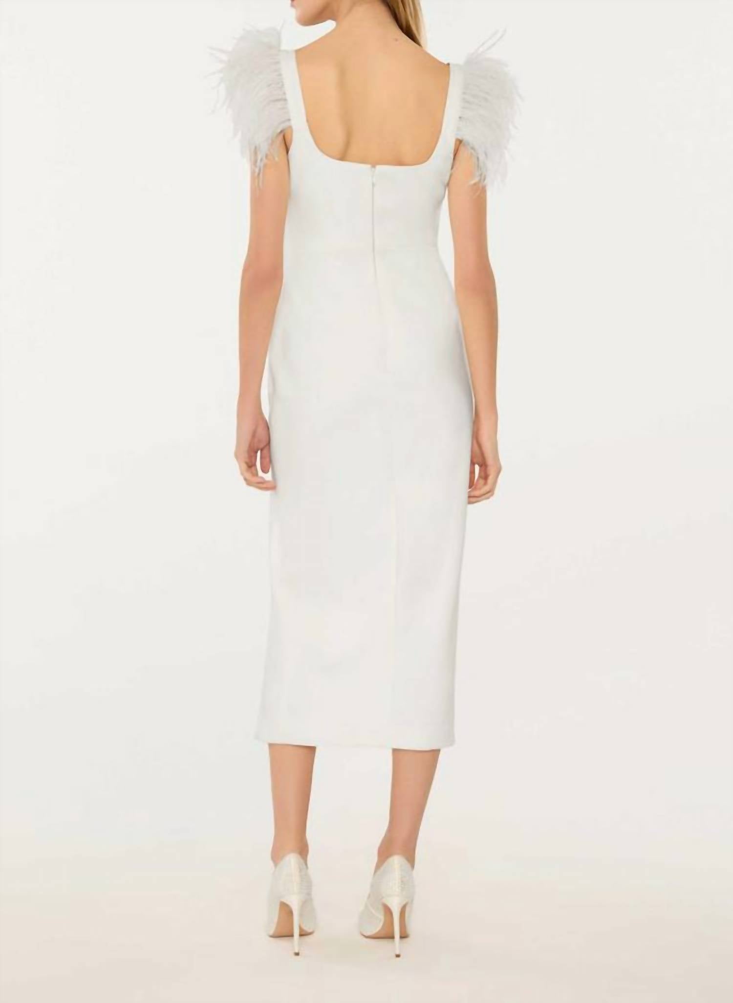 LIKELY Rizzo Midi Dress in white - women's dress - detail view