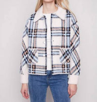 Charlie B - Short Plaid Knit Jacket