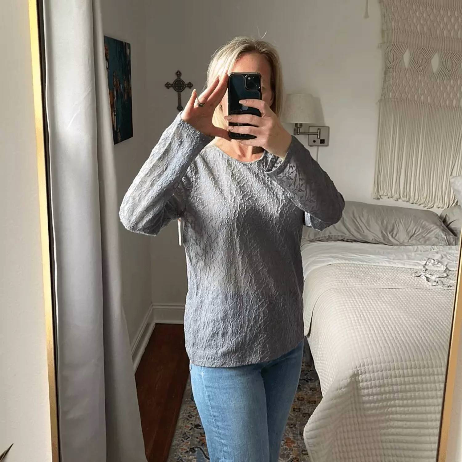Vince - Jacquard Wool Blend Long Sleeve Top