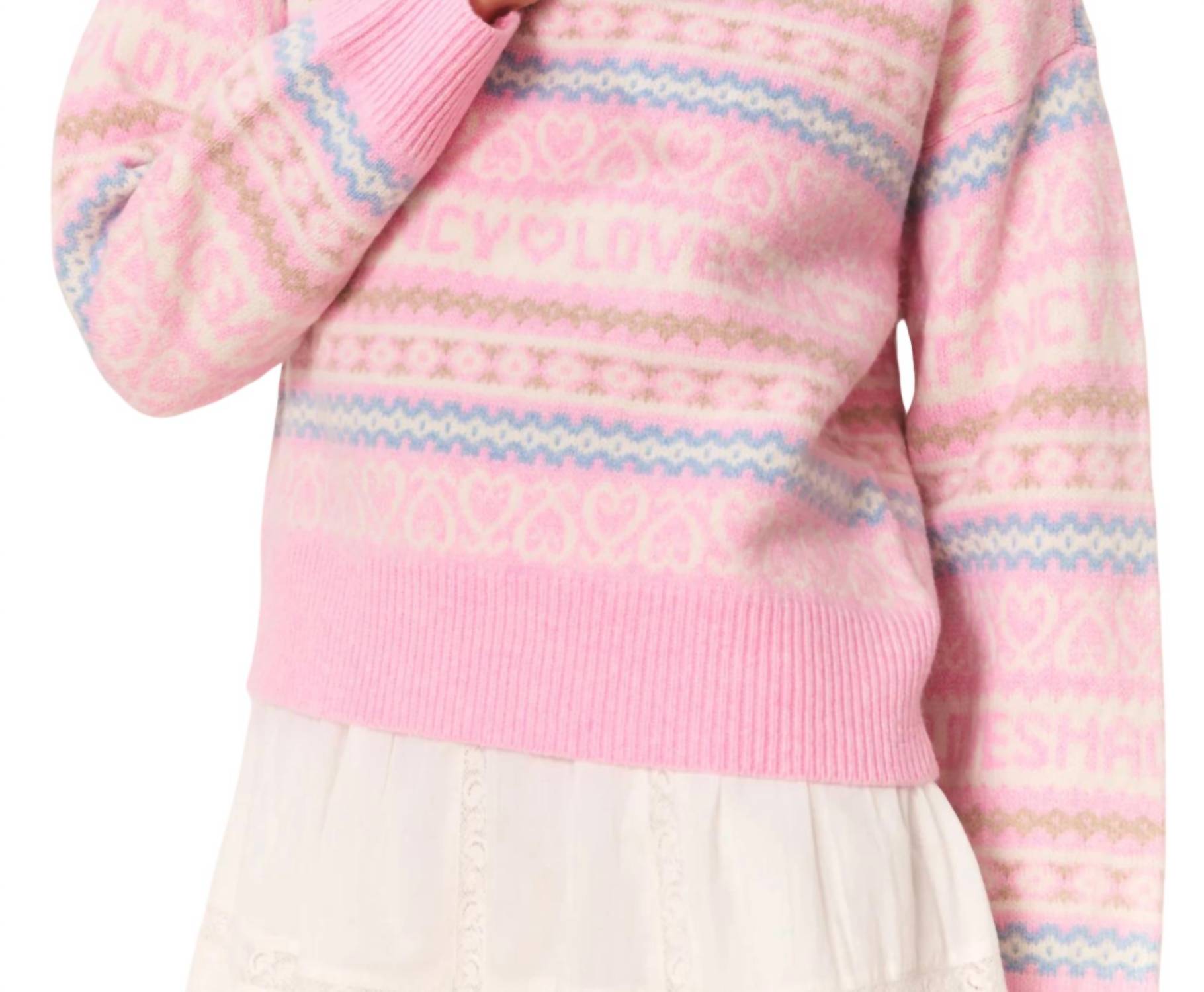 LoveShackFancy Emberly Crew Pullover in peach dream - women's sweater