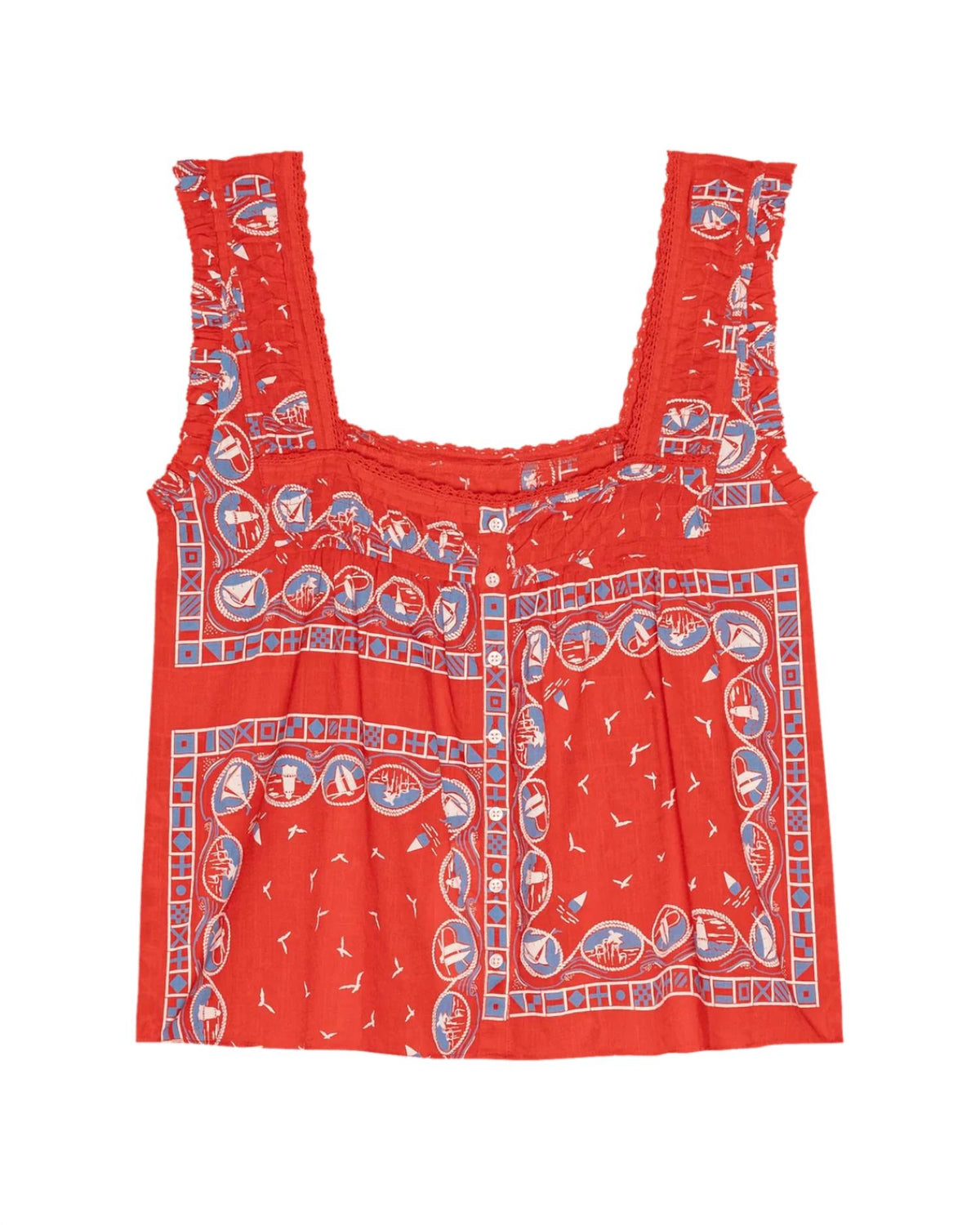 The Great. - Victorian Pleat Tank Top