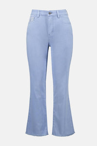 Joseph Ribkoff - Stretch Flare Crop Jeans With Frayed Hem