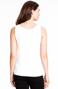 Multiples - Knit Double Scoop Neck Sleeveless Fitted Tank Top