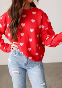 Wishlist - Brushed Knit Heart Sweater