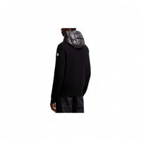 Moncler Padded Wool Zip-Up Hoodie in black - men's jacket - view 6