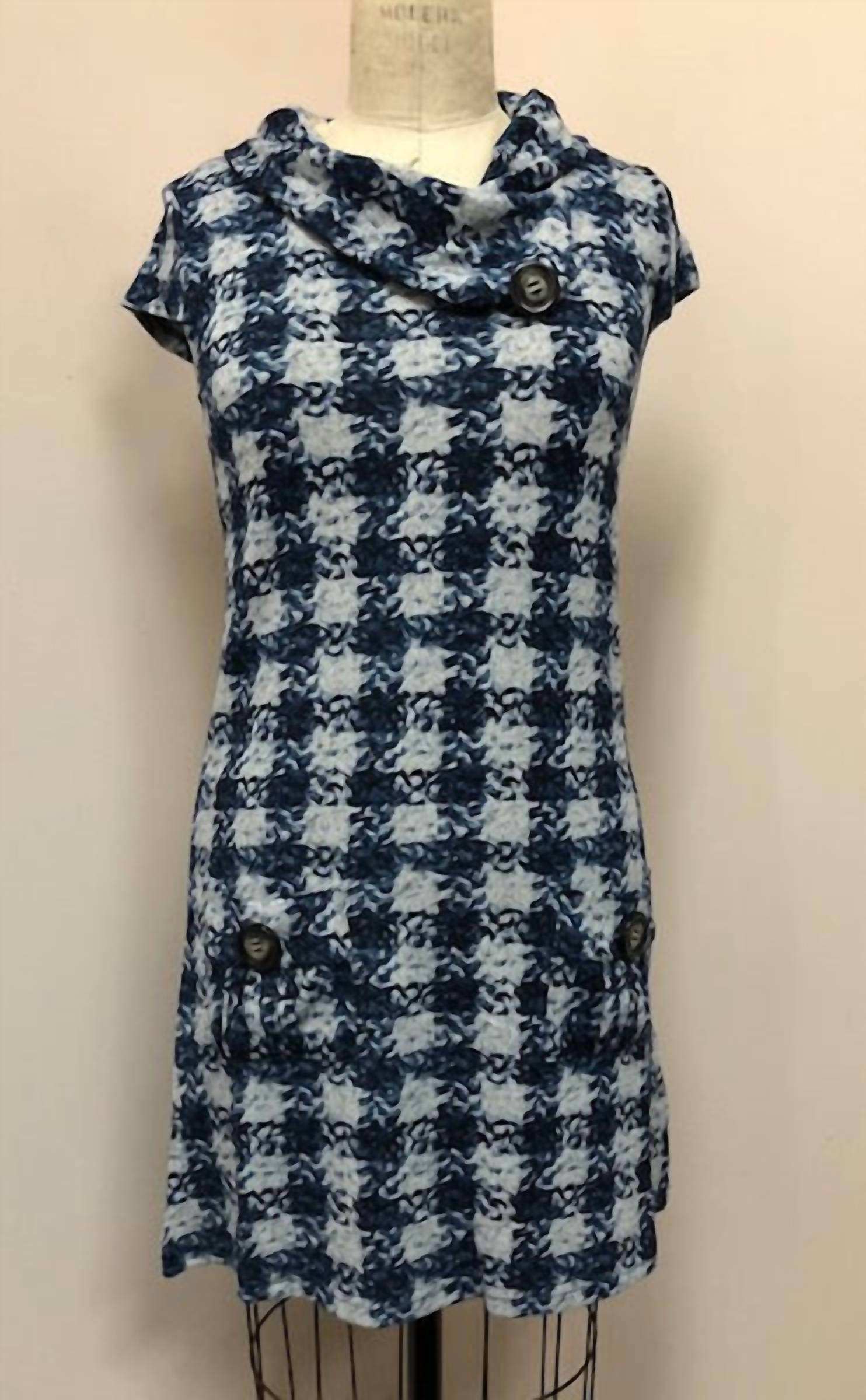 Papillon - Women's Watercolor Print Short Sleeve Dress