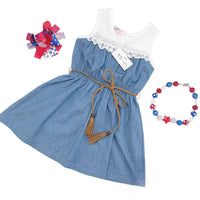 Pete + Lucy - Girls July 4th Chambray Dress