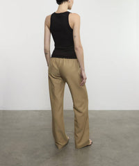Enza Costa TWILL EVERYWHERE PANT in fatigue - women's pants - detail view