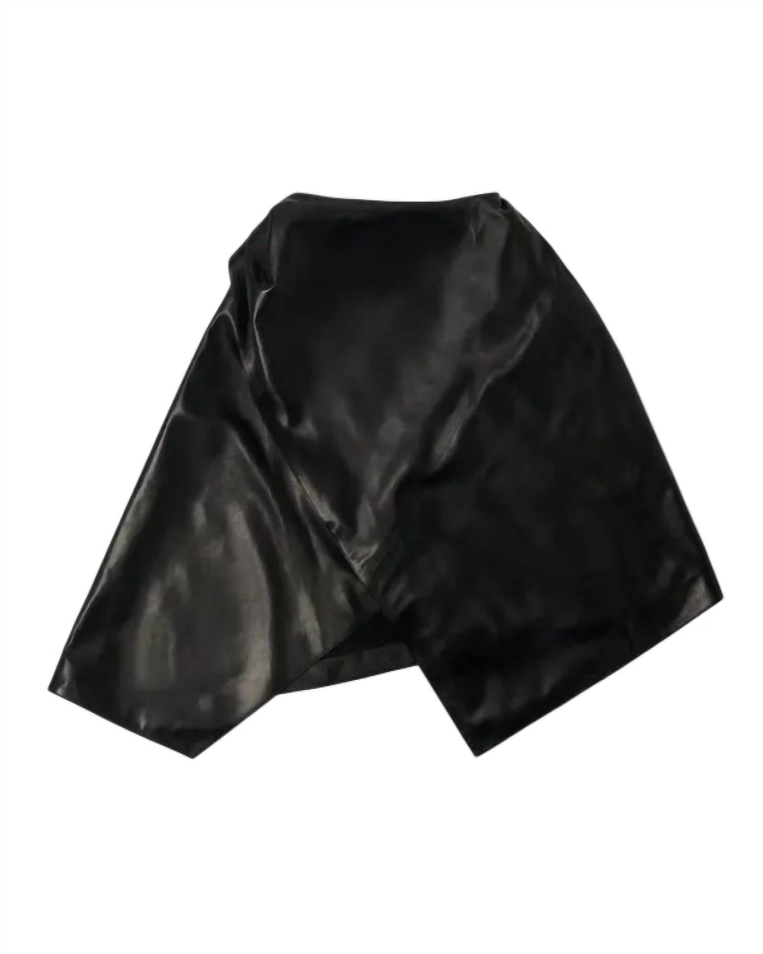 Veronica de Piante Keeva Nappa Leather Cape in black - women's jacket - view 6