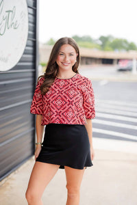 Never A Wallflower - Kristy Short Sleeve Crop Top