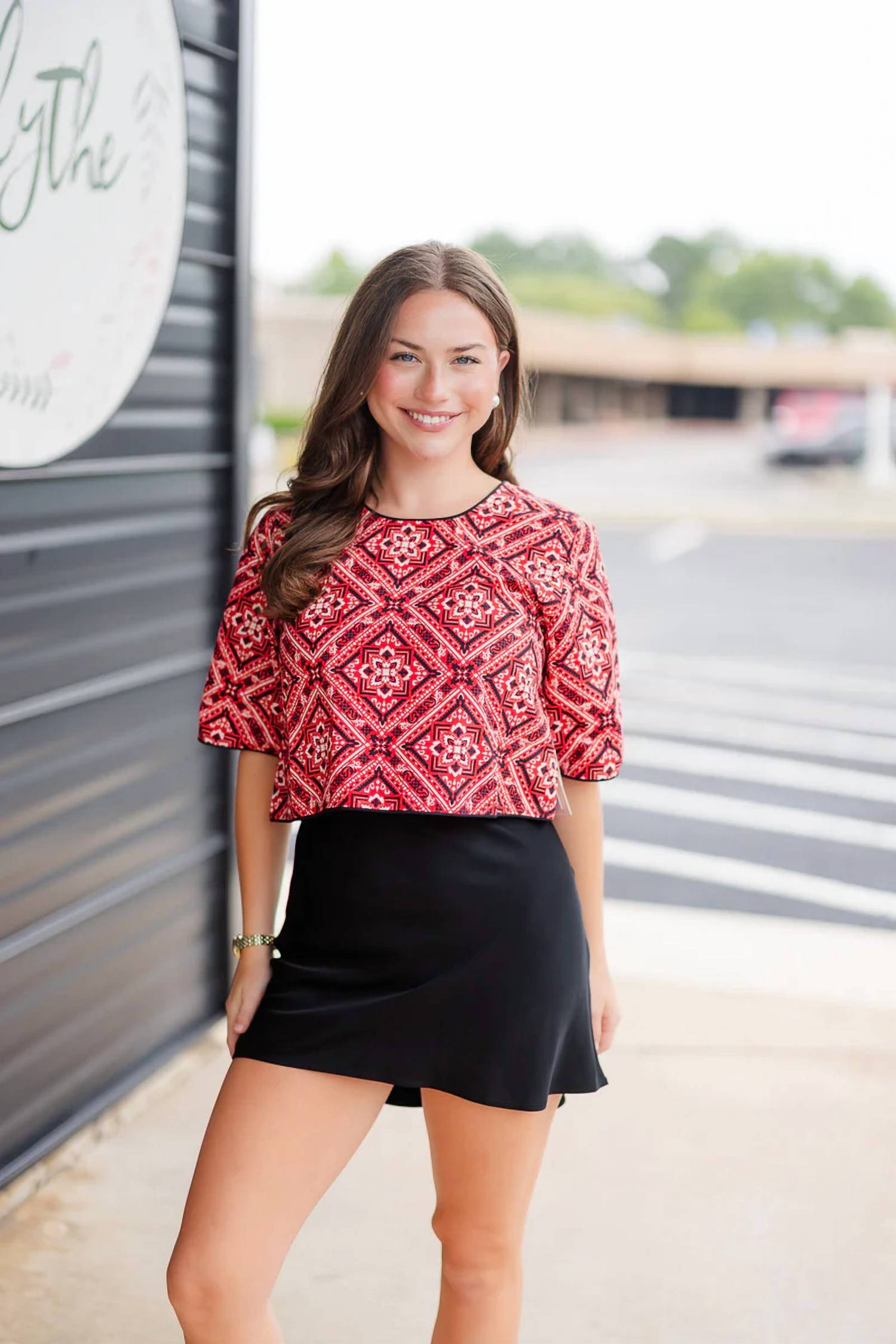 Never A Wallflower - Kristy Short Sleeve Crop Top