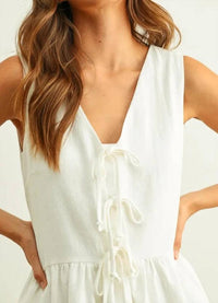 Mint Exclusives - Omi Tie Front Cotton Mini Dress