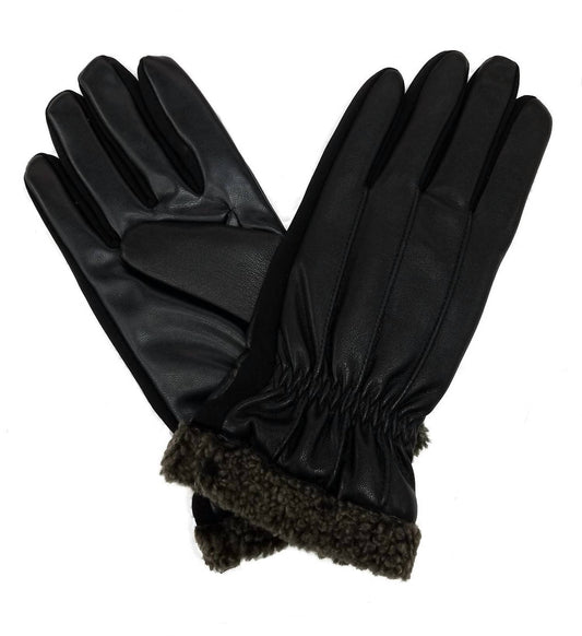 Men's Signature SmartTouch Dress Faux Fur Cuff Gloves