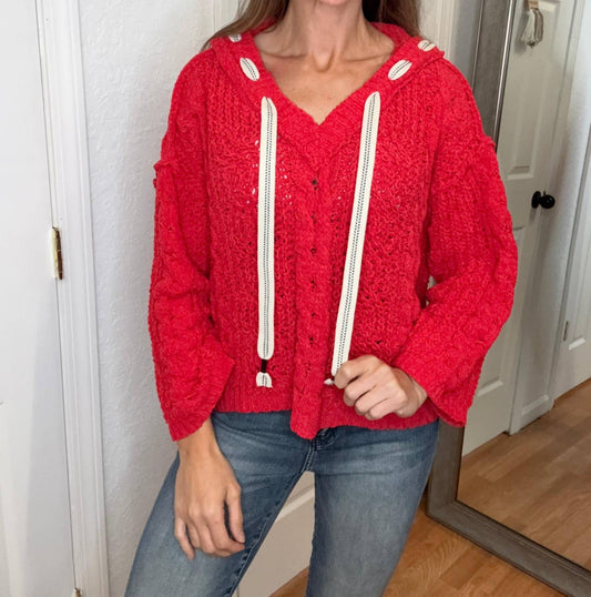 Pol - Crystal Chenille Hooded Sweater