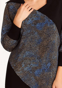 Angel Apparel - Cheetah Collar Neck Tunic Top