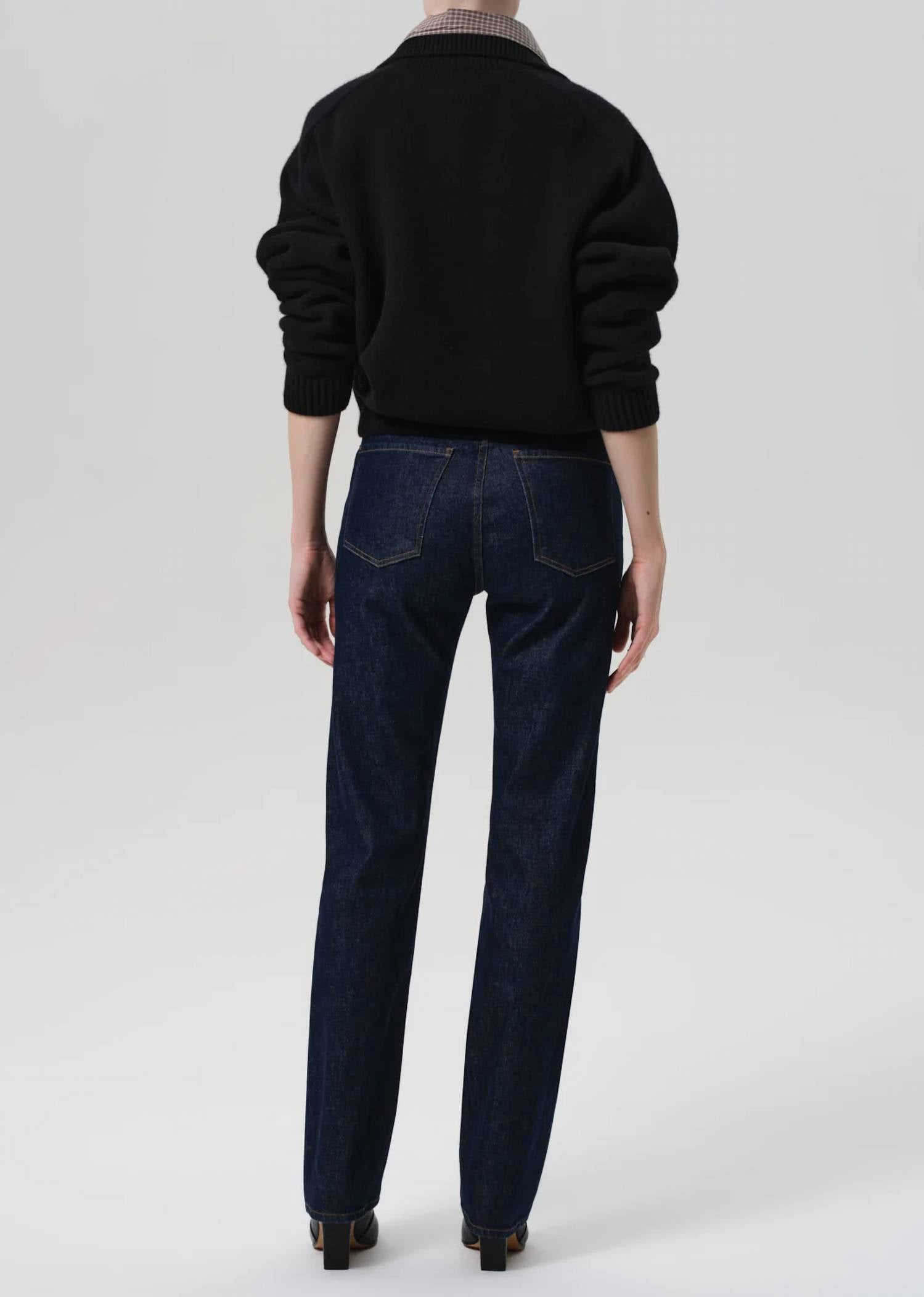 Citizens of Humanity Zurie Straight Leg Jeans in helia - women's jeans - detail view