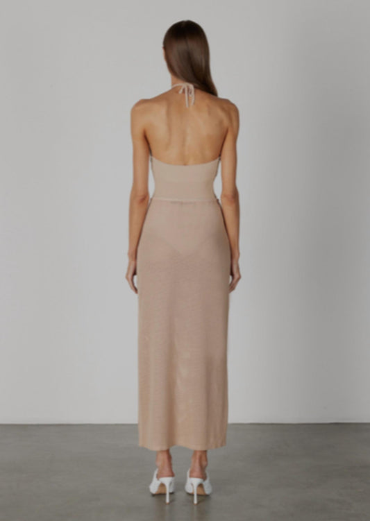 Enza Costa - Stretch Silk Knit Keyhole Halter Bodysuit