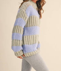 Klesis - Color Block Mock Neck Sweater