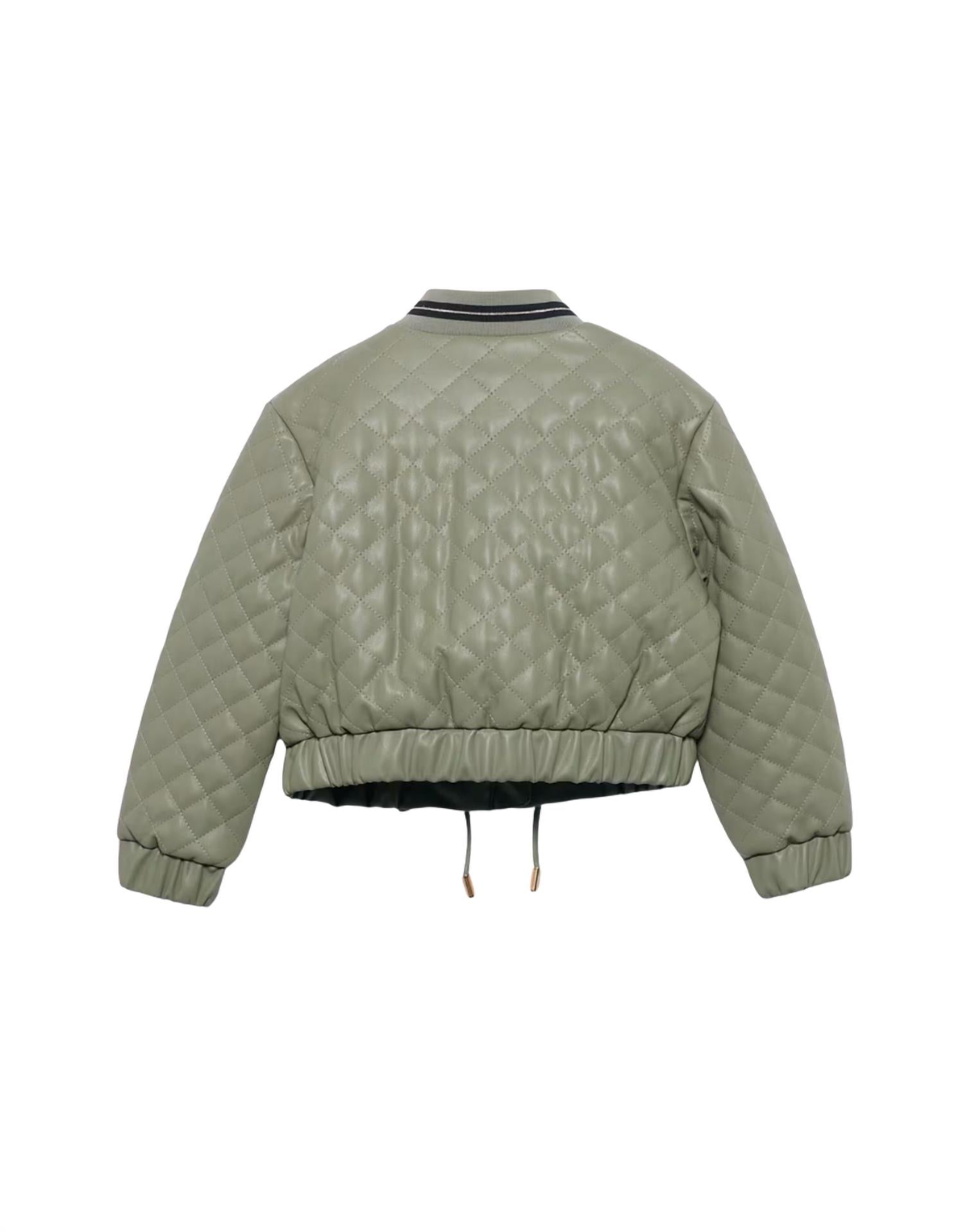Abel & Lula August Leather Jacket in bayleaf - kids' jacket - view 4
