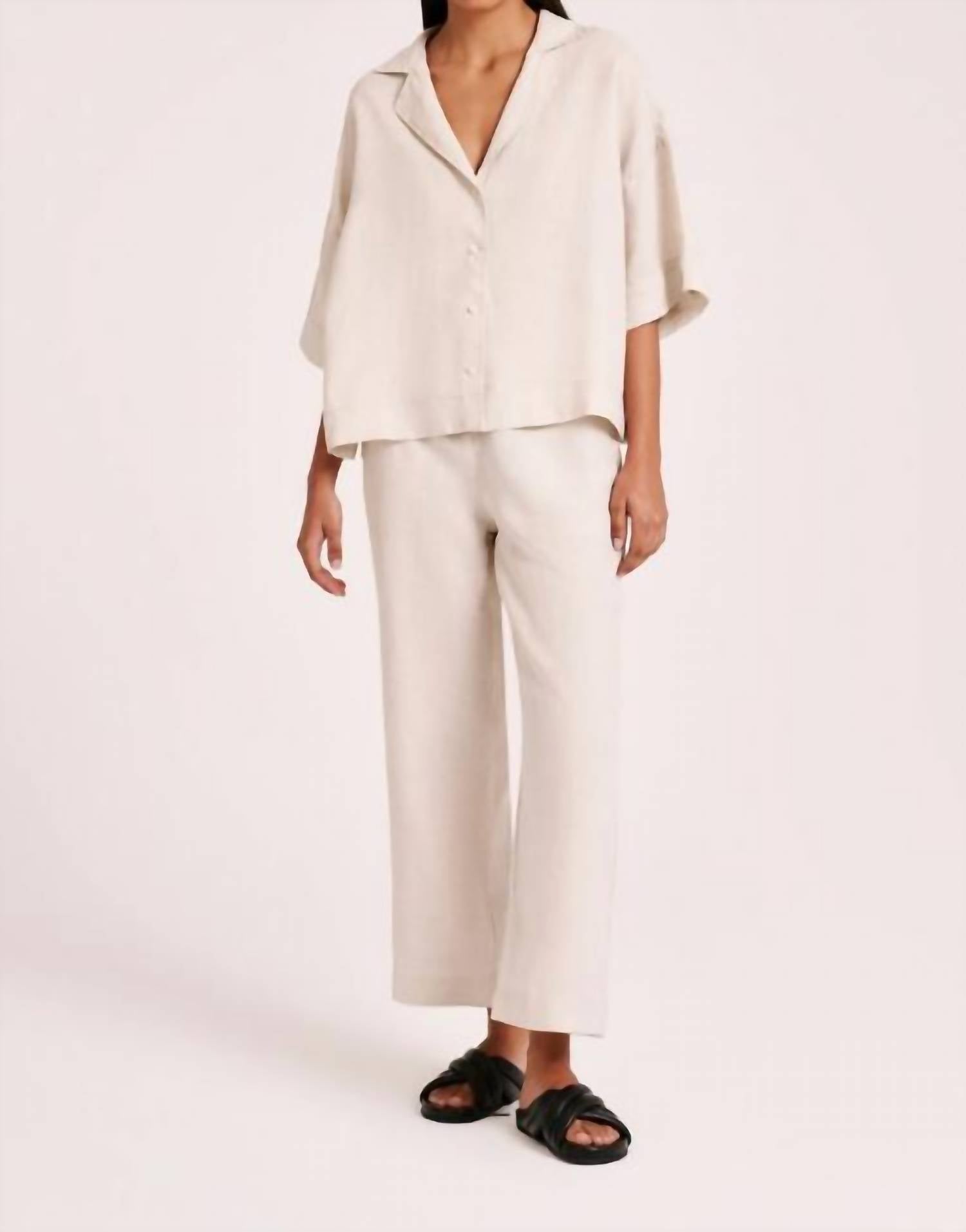 Nude Lucy - Lounge Linen Crop Pant