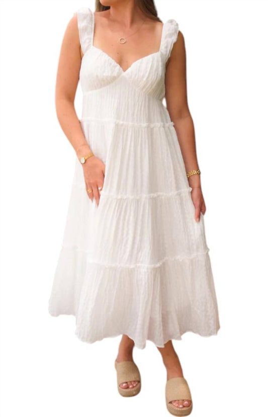 Le Lis - Sweetheart Neckline Tiered Midi Dress