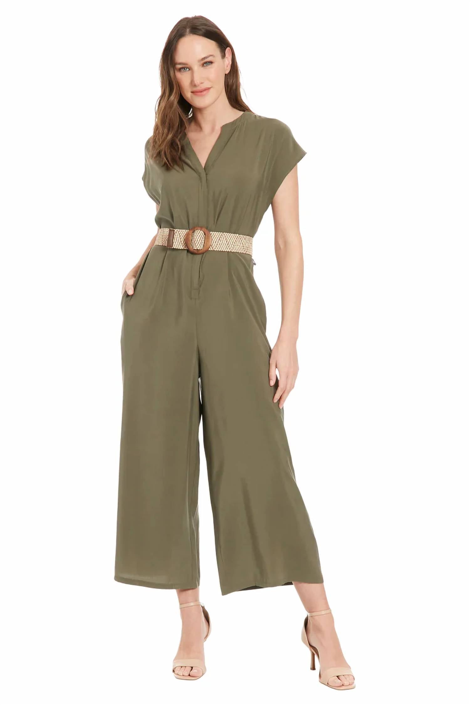 London Times - Kassia V-neck Jumpsuit