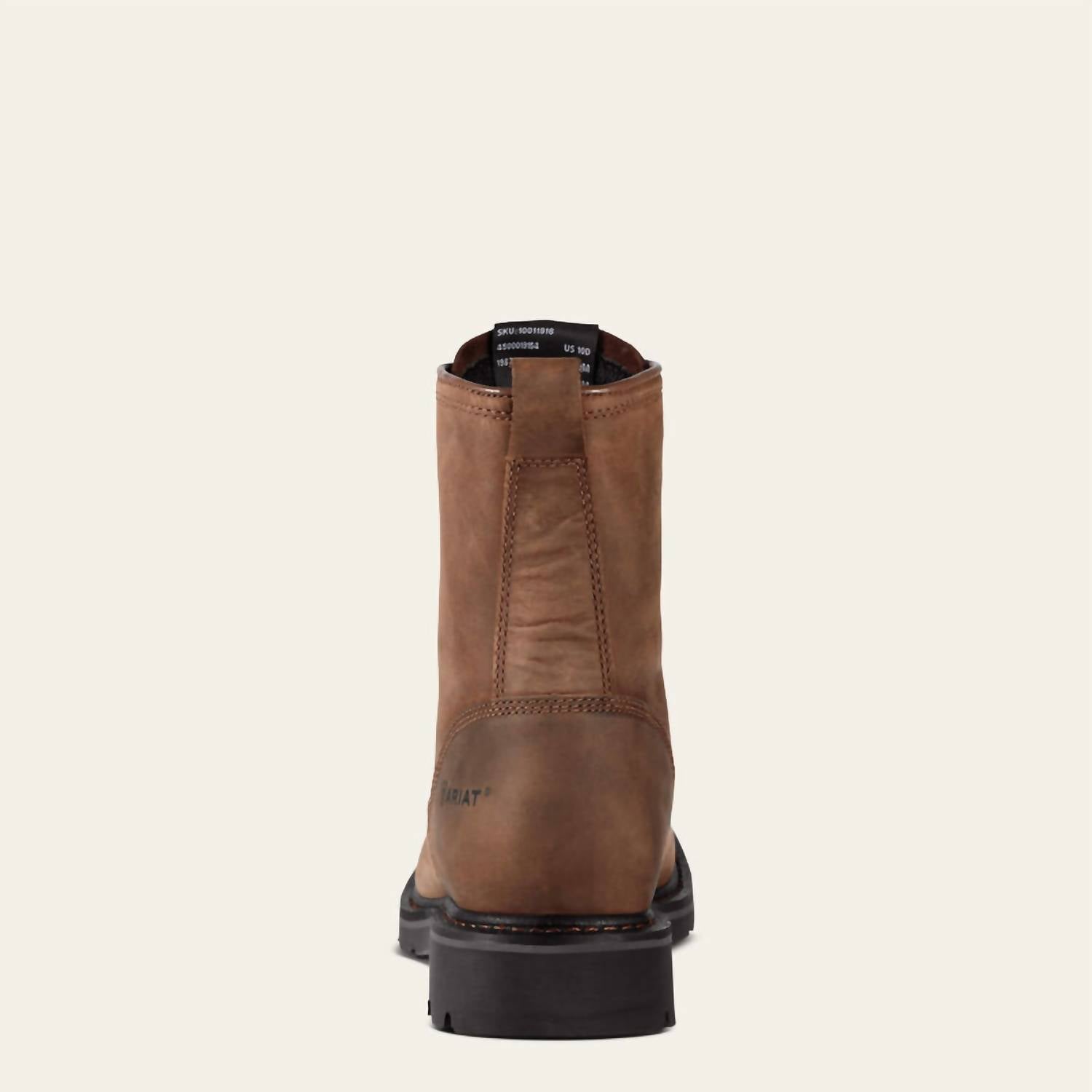 ARIAT Men's Cascade 8" Wide Square Toe Steel Toe Work Boots in brown - men's boots - alternate view