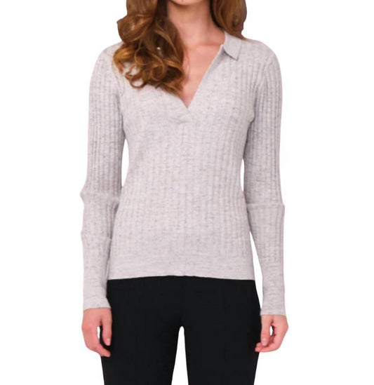 Brodie Cashmere - Skinny Rib Polo Top