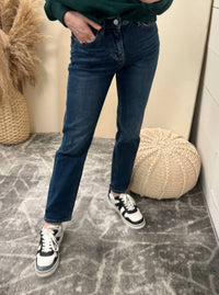 Mica Denim - Super High Wedge Straight Leg