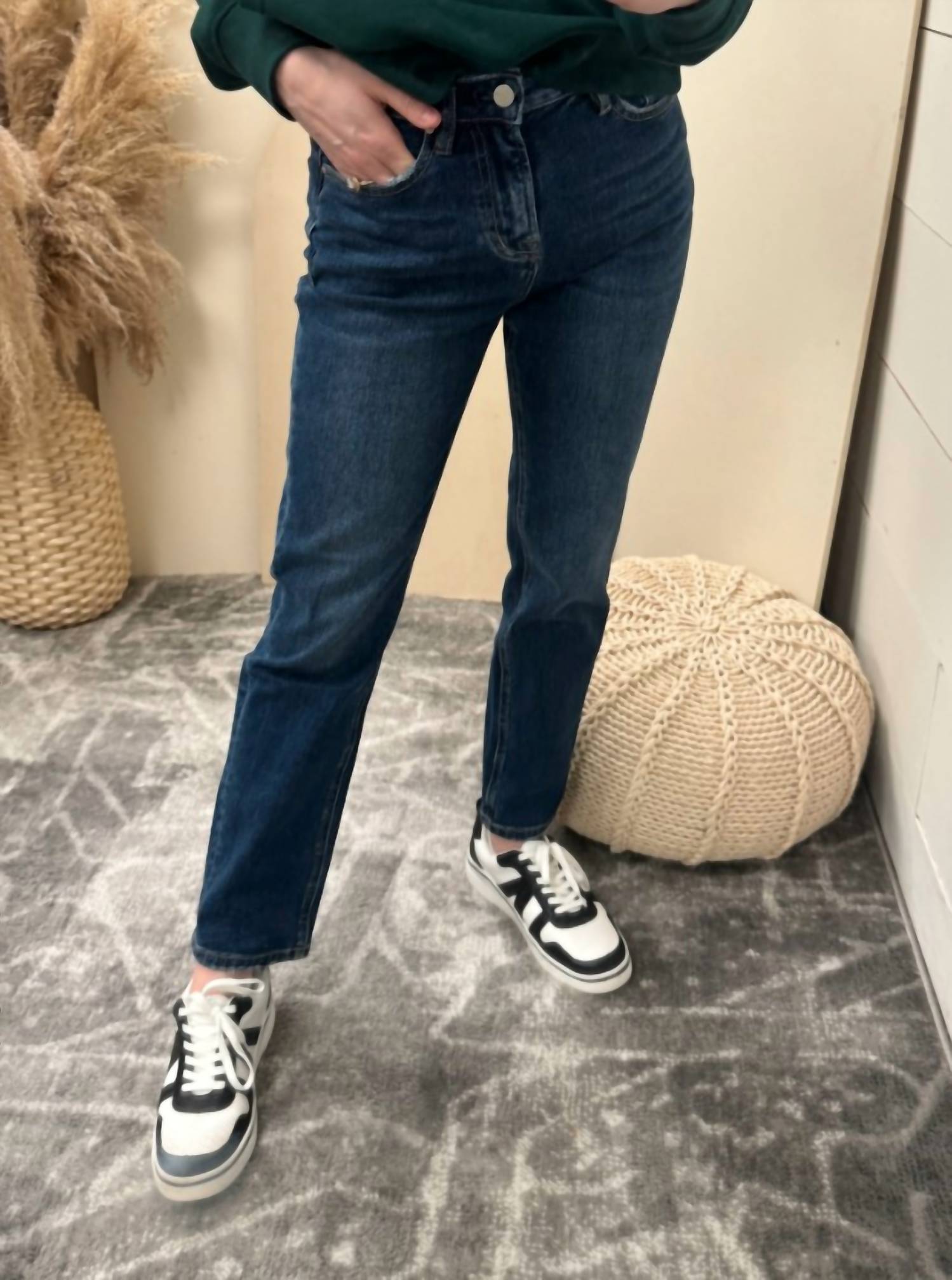 Mica Denim - Super High Wedge Straight Leg