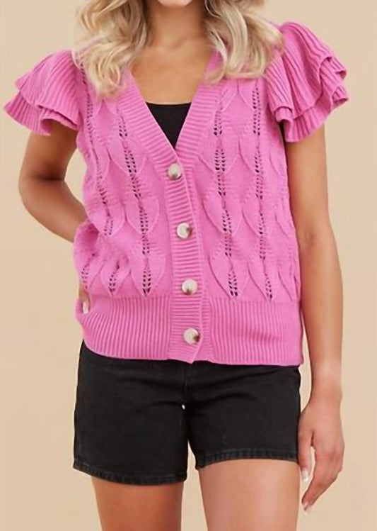 Jodifl - Halsey Knit Ruffly Sleeve Cardigan