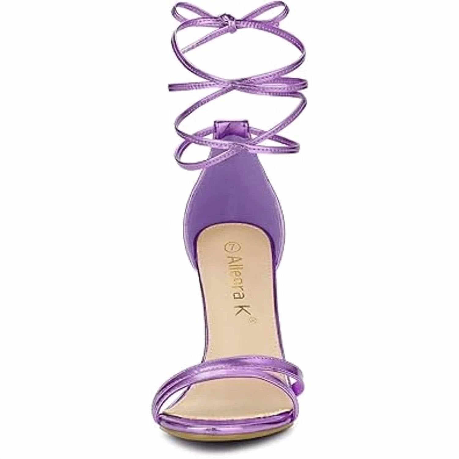 Allegra K - Women's Open Toe Lace Up Stiletto Heels Sandals