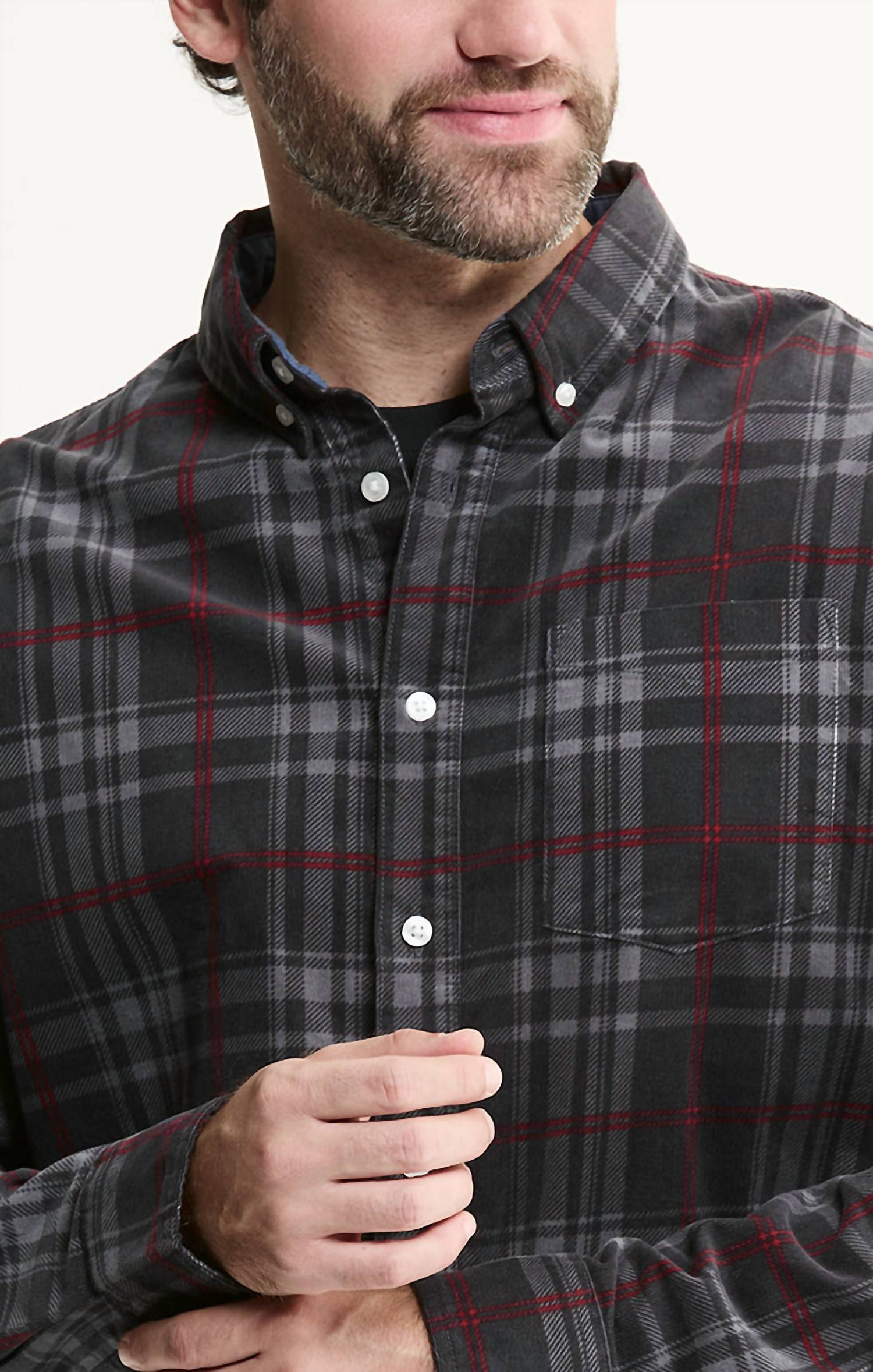 Jachs New York - Corduroy Plaid Button-down Shirt