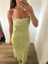 Endless Rose - Strapless Ruffled Maxi Dress