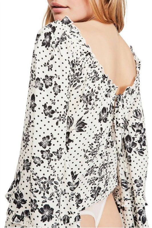 Free People - Intimately Free People One on One Bodysuit Top Shirt Ivory Floral