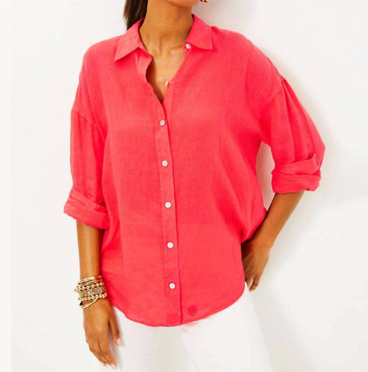 Lilly Pulitzer - Stevey Relaxed Button Down Linen Shirt
