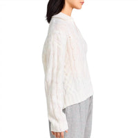 Naadam - Women's Luxe Cashmere Blend Mixed Cable Polo Top