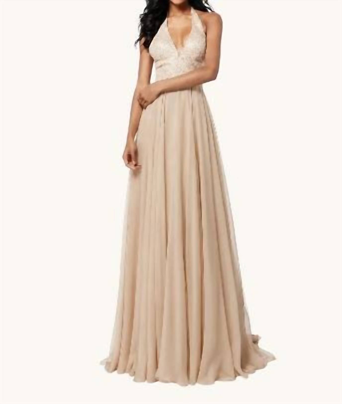 Sherri Hill - Sequin Halter Chiffon Gown