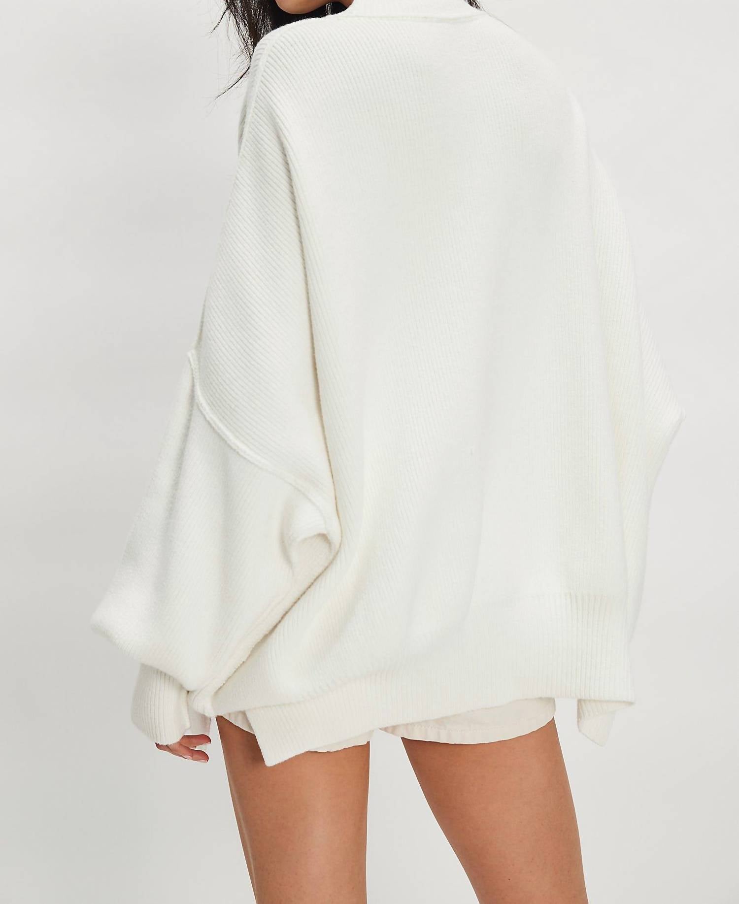 Free People Easy Street Tunic Sweater in painted white - women's sweater - view 4
