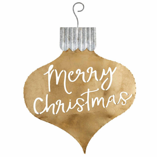 Merry Christmas Foil Ornament Door Sign