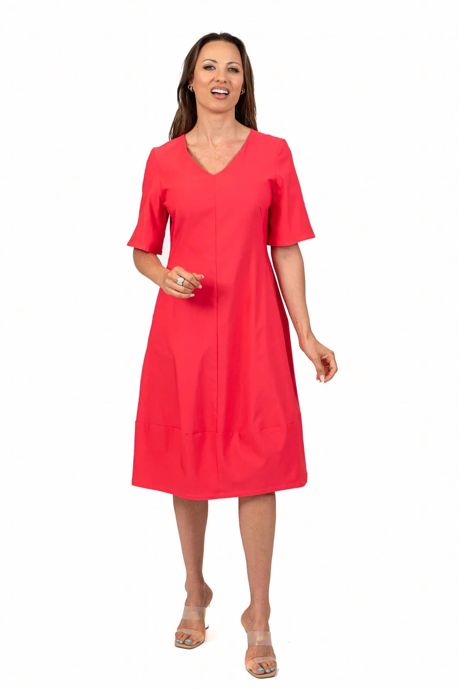Scapa Lauren Perre - Elbow Sleeve V-neck Dress