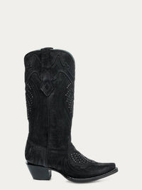 Corral - Women's Overlay Embroidery & Studs Snip Toe Cowboy Boots