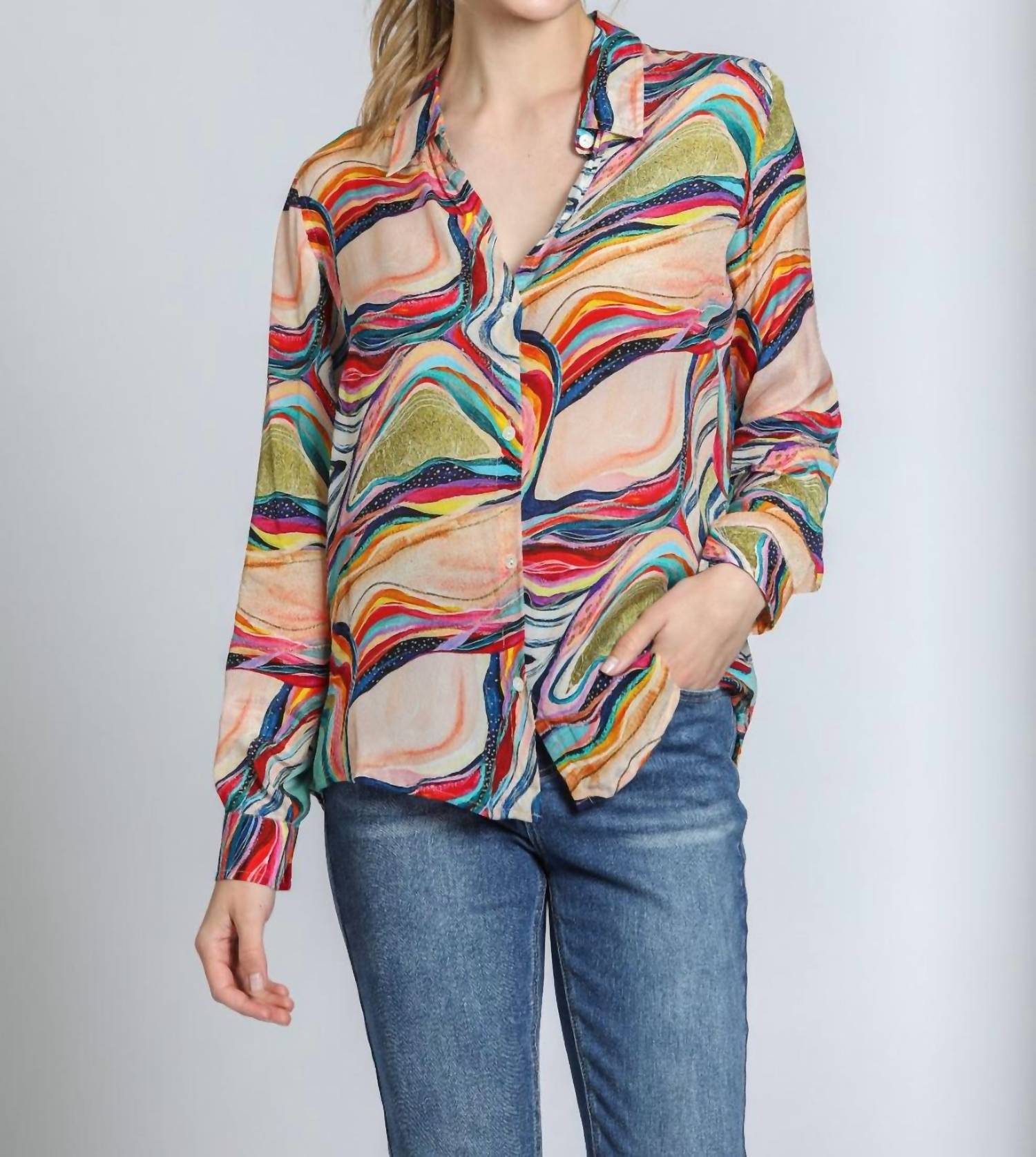 Apny - Button Up Shirt With Roll Up Sleeve